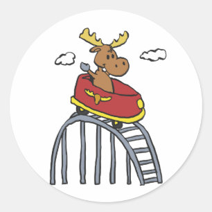 Mans op het Onderzetter Roller achtergrondkleur Ronde Sticker