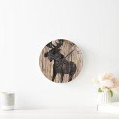 Mans op houtklok Natuurlijke Ronde Klok (Huis)