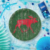 Mans op uw kleurloos hout papieren bordje (Feest)