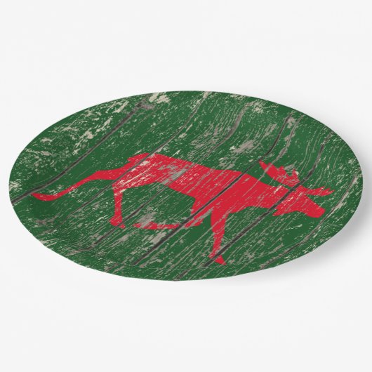 Mans op uw kleurloos hout papieren bordje (Gekanteld)