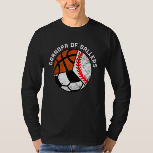 Mans Opa Van Ballers Honkbal Voetbal Basketba T-shirt