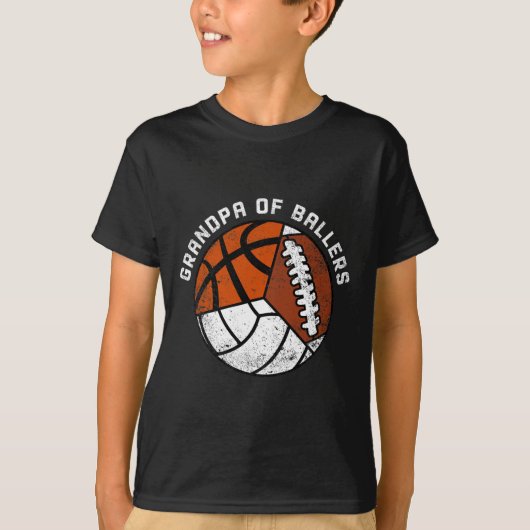Mans Opa Van Llers Grappige Volleybal Schets Voetb T-shirt (Voorkant)