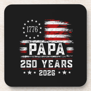 Mans Papa Amerikaanse Vlag 250 Jaar 4 juli Gran Bier Onderzetter