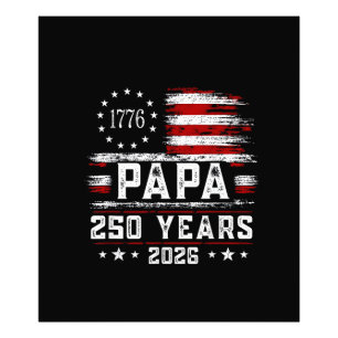 Mans Papa Amerikaanse Vlag 250 Jaar 4 juli Gran Foto Afdruk