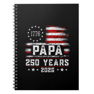 Mans Papa Amerikaanse Vlag 250 Jaar 4 juli Gran Notitieboek