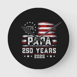 Mans Papa Amerikaanse Vlag 250 Jaar 4 juli Gran Ronde Klok