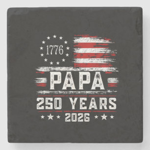 Mans Papa Amerikaanse Vlag 250 Jaar 4 juli Gran Stenen Onderzetter