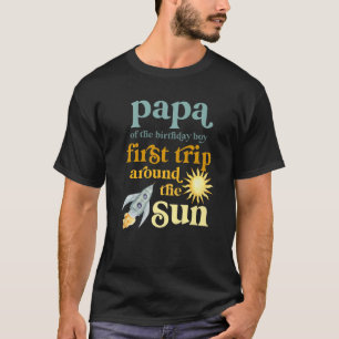 Mans Papa Buitenruimte 1e Verjaardag Eerste Reis R T-shirt