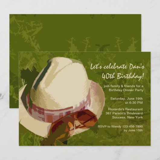 Man's Pet Verjaardagsfeestuitnodiging Kaart (Voorkant / Achterkant)