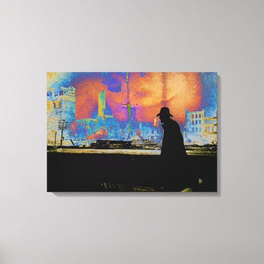 Mans Resilience Disaster Survival foto Canvas Afdruk (Voorkant)