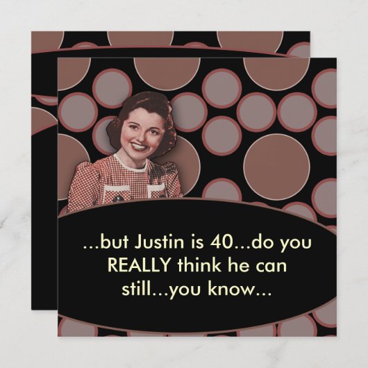 Mans Retro 40e verjaardagsfeestje Kaart (Voorkant / Achterkant)