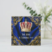 Mans Royal King verjaardagsfeestje Kaart (Staand voorkant)