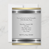 Mans Silver Gold verjaardagsfeestje Kaart (Achterkant)