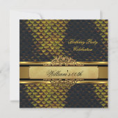 Mans Snakeskin Black Gold Birthday Party Mannen Kaart (Voorkant)