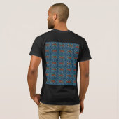 Mans steen patterend ontwerp donkergrijs blauw t-shirt (Achterkant volledig)