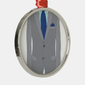 Mans Suit Metalen Ornament (Rechts)