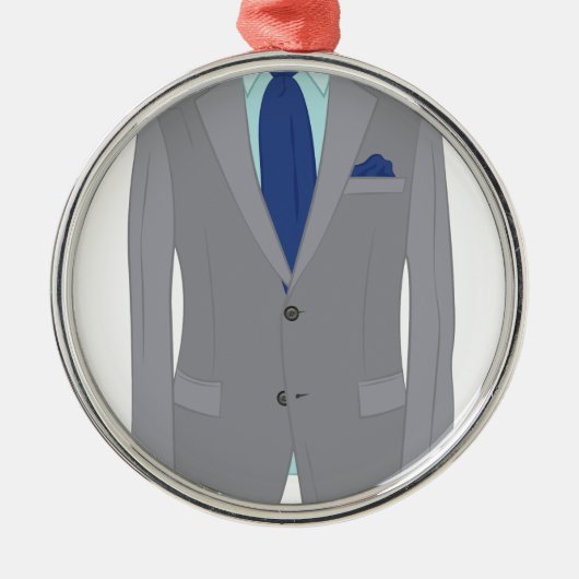 Mans Suit Metalen Ornament (Voorkant)