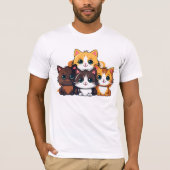 man's t-shirt with cat imprinted (Voorkant)