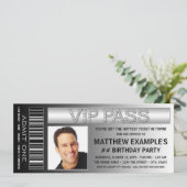 Mans Ticket Verjaardagsfeestje Kaart (Staand voorkant)