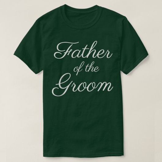 Mans Vader van de Bruidegom, Witte Script Letterty T-shirt (Design voorkant)