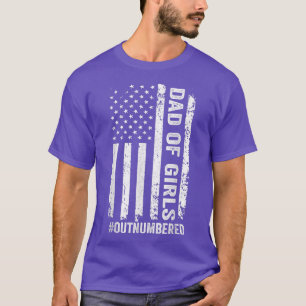 Mans vader van meisjes overtroffen ons vlag vintag t-shirt
