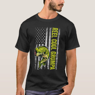 Mans Vaderdag Reel Cool Grumpa Vis Amerikaans T-shirt