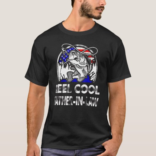 Mans Vaderdag Reel Coole Schoonvader Vissen T-shirt (Voorkant)