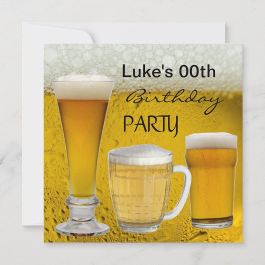 Mans Verjaardagsfeest Drinken Bier Kaart (Voorkant)