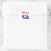 Mans Videogame Ronde Sticker (Tas)