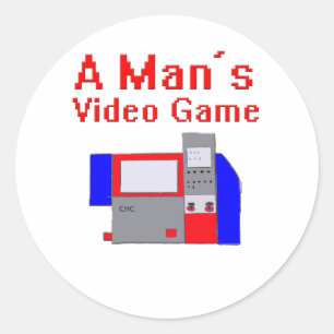 Mans Videogame Ronde Sticker