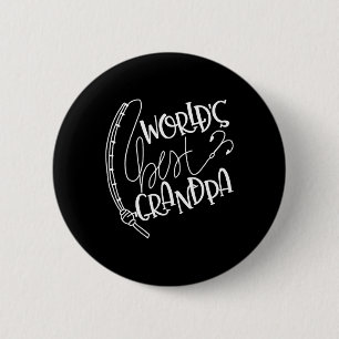 Mans Werelds Beste Grootvader Vissen Ronde Button 5,7 Cm