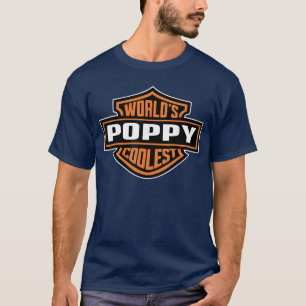 Mans Werelds Coolste POPPY Beste Papa Inhe Wereld T-shirt
