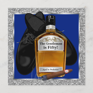 Mans Whiskey Birthday Party Kaart
