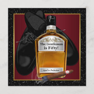 Mans Whiskey Birthday Party Kaart