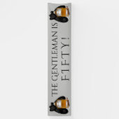 Mans Whiskey en Sigaar Verjaardag Banner (Verticaal)