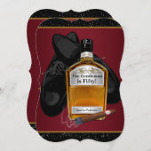 Mans Whiskey en sigaar verjaardagsfeestje Kaart (Voorkant / Achterkant)