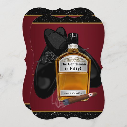 Mans Whiskey en sigaar verjaardagsfeestje Kaart (Voorkant / Achterkant)