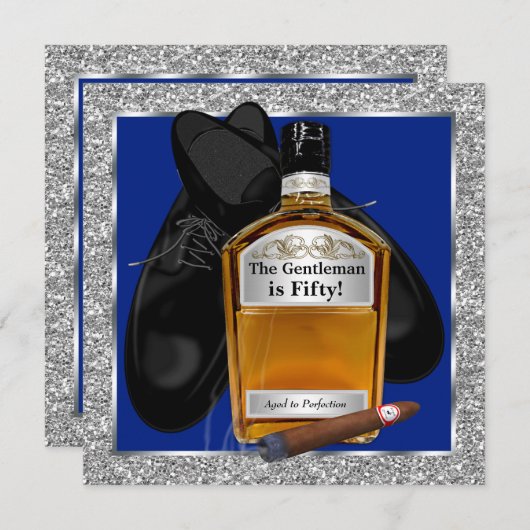 Mans Whiskey Verjaardagsfeestje Kaart (Voorkant / Achterkant)