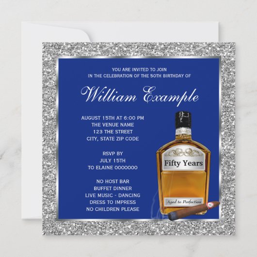 Mans Whiskey Verjaardagsfeestje Kaart (Achterkant)