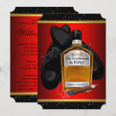 Mans Whiskey Verjaardagsfeestje Kaart (Voorkant / Achterkant)