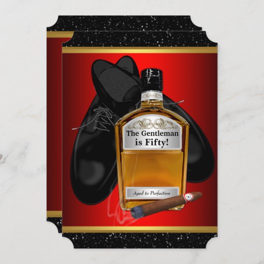 Mans Whiskey Verjaardagsfeestje Kaart (Voorkant / Achterkant)