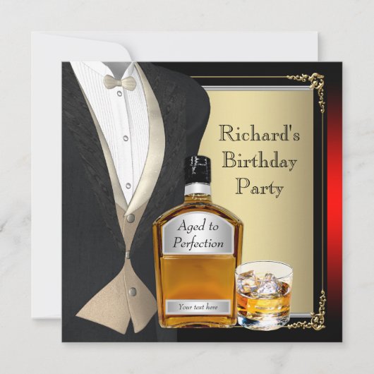 Mans Whiskey Verjaardagsfeestje Kaart (Voorkant)