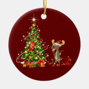 Mans with Pet LIGHTS Kerstmis Keramisch Ornament