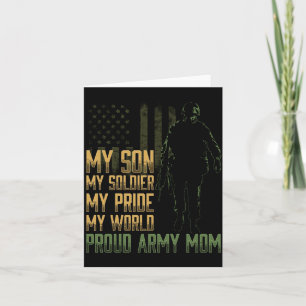 Mans Zoon Soldaat Trots Leger Moeder Militair Moed Kaart