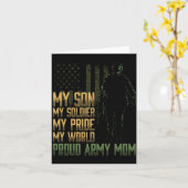 Mans Zoon Soldaat Trots Leger Moeder Militair Moed Kaart (Gele Bloem)