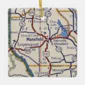 Mansfield LA  Map Keramisch Ornament (Voorkant)