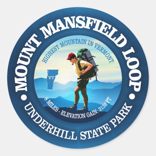 Mansfield Loop (C) monteren Ronde Sticker (Voorkant)