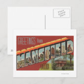 Mansfield, Ohio - Grote letterscènes Briefkaart (Voorkant / Achterkant)