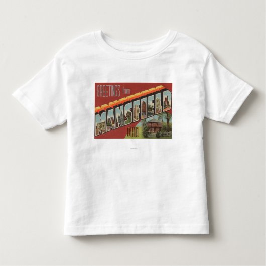 Mansfield, Ohio - Grote letterscènes Kinder Shirts (Voorkant)