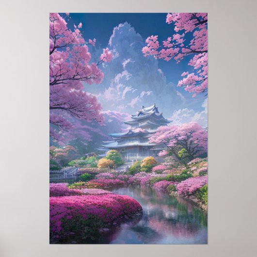 Mansie in een tuin van bloemen poster (Voorkant)